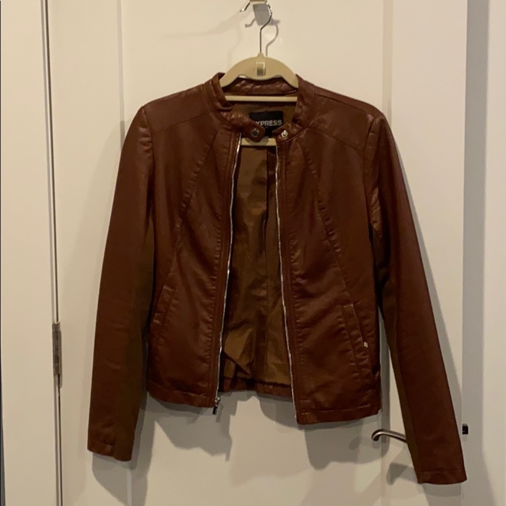 Brown Vegan Leather Express Jacket